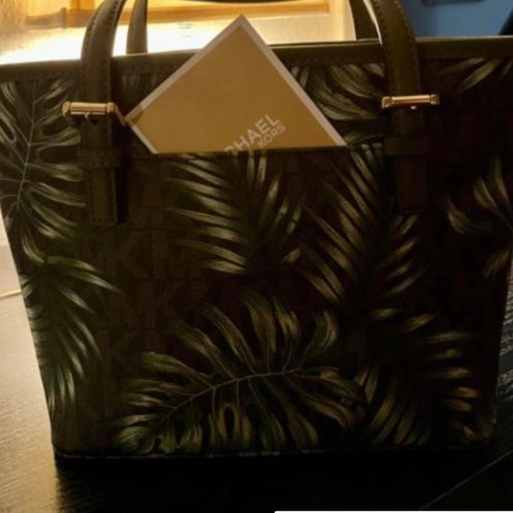 Michael Kors Jet Set Palm Leaf Handbag - Picture 2 of 4